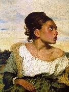 Eugene Delacroix Girl Seated in a Cemetery china oil painting reproduction